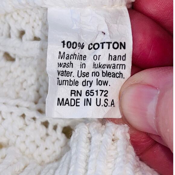 Vintage Cape Isle Knitters Open Knit V-Neck - Women's Size L - Made in USA - Picture 5 of 7